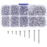 Tlily - 800 Stuecke Edelstahl Selbstschneidende Schraube Sortiment Kit Kontermutter Holzgewinde Nagelschraube Sets M2 von TLILY