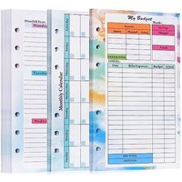 A6 Budgetplaner Nachfüllung 82 Blatt monatliche wöchentliche Agenda Notizblock 6 Löcher Abdeckung Binder speichern a von TLILY
