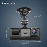 Tlily - Auto-DVR hd 1080P 3-Objektiv-Innenraum-DashcamDrei-Wege-Kamera DVRs Recorder Video Registrator Dashcam Camcorder von TLILY