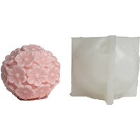 Blumenkugel-Duftkerzen-Silikonform, Sechsblättrige , DIY-Kerze, Gipsornament, Blumenkugelform von TLILY