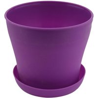 Tlily - Blumentopf aus Kunststoff mit Untersetzer, rund, glänzend, für Zuhause und Garten, Dekoration, Obermaterial: 14 cm von TLILY