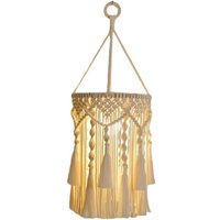 Boho Lampenschirm,Boho Hängende handgemachte Makramee Schirm Plug in Pendelleuchte,Boho Lichter von TLILY