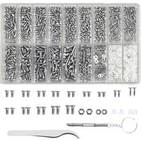 Brillen Reparatur Werkzeug Set 1000 Teiliges Schrauben- und Muttern Sortiment mit Mini Schrauben Dreher Pinzetten von TLILY