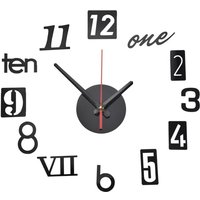 DIY Wand Uhr - Moderne 3D , RöMische Ziffern Aufkleber Haus Raum Schwarz von TLILY