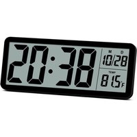Digitale LCD-Wanduhr, einfach einzustellen, 8,5-Zoll-Bildschirm mit Zeit-/Datums-/Temperaturanzeige, für Schlafzimmer, Wohnzimmer, Büro von TLILY