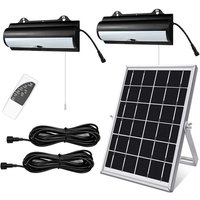 Tlily - Doppelkopf Solar Pendelleuchte mit Bewegungssensor IP65 Wasserdichtes AußEn Schuppenlicht Dimmbarer Fernbedienung Warmweiß von TLILY