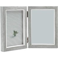 Tlily - Doppelter Bilderrahmen, 10,2 x 15,2 cm, rustikaler grauer Fotorahmen aus Holz mit Scharnier, zusammenklappbar, Hochzeitsgeschenke, Tlily - Doppelter Bilderrahmen, 10,2 x 15,2 cm, rustikaler grauer Fotorahmen aus Holz mit Scharnier, zusammenklappbar, Hochzeitsgeschenke, von TLILY