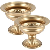 Elegante Vase aus Metall zur Dekoration von Hochzeitstafeln, Trompeten-Jubiläumszeremonien (Gold, 2 Stück) von TLILY