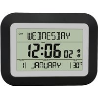 Elektronischer LED-Wecker, digitaler LCD-Wecker, großer Bildschirm, Datums-, Temperatur- und Feuchtigkeitsanzeige, Tischuhr, digital, Schwarz Elektronischer LED-Wecker, digitaler LCD-Wecker, großer Bildschirm, Datums-, Temperatur- und Feuchtigkeitsanzeige, Tischuhr, digital, Schwarz von TLILY