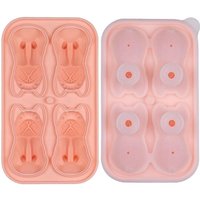 FranzöSische Bulldogge-EiswüRfelform, 4 LöCher, Lustige Formen, Frenchie Bull Dog-EiswüRfelform für Whiskey, Cocktail, , Schwarz von TLILY