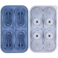 FranzöSische Bulldogge-EiswüRfelform, 4 LöCher, Lustige Formen, Frenchie Bull Dog-EiswüRfelform für Whiskey, Cocktail, Rosa von TLILY