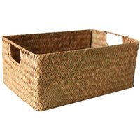 Geflochtener Korb aus Seegras – Aufbewahrung aus natürlichem Strohgeflecht für Obst, Brot, Handtücher, ideal für – C von TLILY