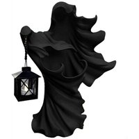 Geist-Halloween-Hexe-Ornament mit Laterne, energiesparende Harzstatue für Gartenhof-Dekor, Schwarz Geist-Halloween-Hexe-Ornament mit Laterne, energiesparende Harzstatue für Gartenhof-Dekor, Schwarz von TLILY