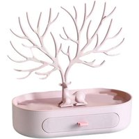 Geweih-Schmuckständer mit Schubladen, Ständer für Halsketten und Ohrringe, Hirschgestell, Rosa von TLILY