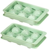 Große Quadratische Eisformen, Platzsparende 2--Whisky-Eisform, Auslaufsichere, Runde, Quadratische, Grüne Eisform von TLILY