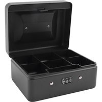 Haltbare Metall-MüNzbox mit AbschließBarem Aufbewahrungsfach - Kleine MüNzbox mit Zahlenschloss 15 x 12 x 7,7 Cm (Schwarz) von TLILY