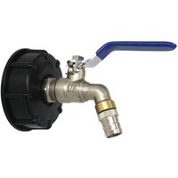 IBC Kugelhahn-Tank 3/4 Zoll Lebensmittelqualität Ablaufadapter S60X6 1000 L Regenwasserbehälter Messingschlauch Wasserhahnventil von TLILY