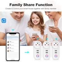 Israel Plug Tuya Smart Home 16A WiFi Steckdose USB-Ladesteckdose Timing Sprachsteuerung für von TLILY