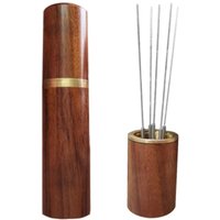 Kaffee Tamper Edelstahl Nadeln Holz Griff Espresso Pulver Rührer Distributor Leveler Werkzeuge Küche Zubehör von TLILY