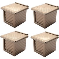 Kastenform mit Deckel, Antihaft-Brot-Toastform, Mini-Quadrat-Toastbox zum Backen zu Hause, Perfektes Backset, 4-Teilig von TLILY