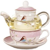 Keramik Tasse Untertasse HitzebestäNdiges Glas Topf Set Kaffeetasse Nachmittagstee Tee Rosa Keramik Tasse Untertasse HitzebestäNdiges Glas Topf Set Kaffeetasse Nachmittagstee Tee Rosa von TLILY