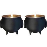 Kessel Teelichthalter Halloween Gruselige Hexe Glas Kerze A von TLILY