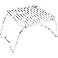 Klappbarer Lagerfeuergrill Tragbarer Edelstahl-Campingrost Gasherdständer Outdoor Holz BBQ von TLILY