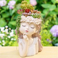 Kleines Feen-Sukkulenten-Topf-Set mit Drainageloch, 10,2 cm GroßEr Kaktustopf für Den Innenbereich, Einzigartige, Niedliche Blumenvasen, c von TLILY