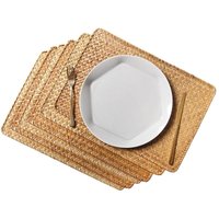 KüChen Matte, Gewebte Tischsets, Set mit 6, HitzebestäNdige Matte Aus NatüRlichem Seegras, Esstisch Dekoration von TLILY