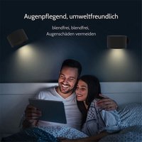 LED-Wandleuchte, wiederaufladbar, mit Fernbedienung, kabellos, für Schlafzimmer, Leselampe, Weiß von TLILY