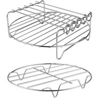 Tlily - Luft Fritteuse ZubehöR Rack Set, 2 Teilig, Mehrzweck Doppelschicht mit Spieß für xl Power von TLILY