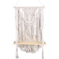 Makramee Wandbehang Regal, Einstufiges Holz Schwebendes Regal Organizer Aufhänger, Dekor Makramee Wandbehang Regal, Einstufiges Holz Schwebendes Regal Organizer Aufhänger, Dekor von TLILY