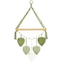 Makramee-Wandregal - Boho-Pflanzenaufhängerregale mit handgefertigten gewebten Blättern, rustikales Aufbewahrungsregal aus Holz Makramee-Wandregal - Boho-Pflanzenaufhängerregale mit handgefertigten gewebten Blättern, rustikales Aufbewahrungsregal aus Holz von TLILY