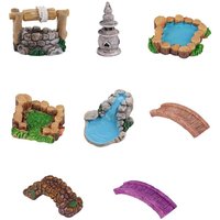 Miniatur Teich Brücke Kit Figuren Handwerk Fee Garten Gnome Moos Terrarium Geschenk diy Ornament Dekor von TLILY