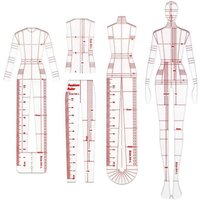Mode Illustration Lineale Skizzieren Vorlagen Lineal NäHen Humanoide Muster Design Kleidung Messen,Typ B von TLILY