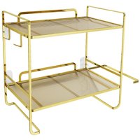 Tlily - Multifunktionales Lagerregal über der Toilette, 2-stöckiges Badezimmer-Lagerregal, Lagerregal mit Toilettenpapierhalter, Gold Tlily - Multifunktionales Lagerregal über der Toilette, 2-stöckiges Badezimmer-Lagerregal, Lagerregal mit Toilettenpapierhalter, Gold von TLILY