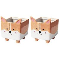Niedlicher Tier Corgi-Keramik-Übertopf, Kaktus-Topfpflanze Niedlicher Tier Corgi-Keramik-Übertopf, Kaktus-Topfpflanze von TLILY