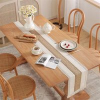 Nordic Ins Wohnkultur Macrame Bauernhaus Tisch Läufer mit Quasten Lange Tischdecke Tee Serviette von TLILY
