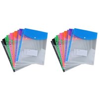 Ordner mit Taschenorganizer, 12er-Pack Erweiterbare Ordner, Plastikumschläge, Ordnerordner für 2/3/4-Ring-Ordner von TLILY