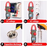 PN200 Digitale Strommesszange DC/AC 600A Strom 4000 Counts Multimeter Amperemeter SpannungsprüFer Auto Hz KapazitäT NCV Ohm Test von TLILY