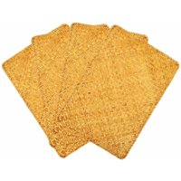 Pack Von 4, Natur Seegras Platz MatHand Gewebte Rechteckige Rattan Tisch Sets Stroh Tee Schalen Matte Potholder von TLILY