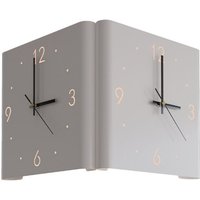 Quadratische Wanduhr, gefaltete Ecke, zum Aufhängen, schick, bogenförmig, leise, mit Licht, für Wohnzimmer, Heimdekoration, a von TLILY