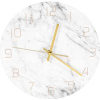 Quarz Analog Quiet Marmor Wanduhr 3D Chic WeißEr Print Moderne Runde Nordic Creativity Home Decor von TLILY