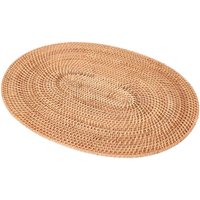Rattan Gewebte Tischsets Ovale Runde Rutschfeste HitzebestäNdiges Tischset NatüRliches Mehrzweck 30X40Cm von TLILY