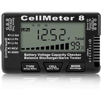 Rc Cellmeter 8 Digital Battery Capacity Checker Controller Tester Spannungstester für Li-Ion NiMH Nicd Cell Meter Schwarz von TLILY
