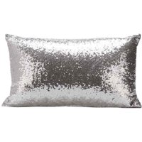 Rechteck Kissenbezug, Einfarbig Glitter Pailletten Dekokissen Fall Cafe Home Festival Decor Auto SofakissenbezüGe (Silber) von TLILY