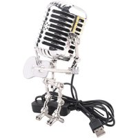 Retro-Stil Vintage Mikrofon Roboter Schreibtischlampe, Touch Dimmer Lampe Tischlampe von TLILY