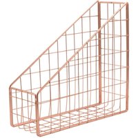Rose Gold Galvanisiertes Buch Halter Schreibtisch Regal Akten Zeit Schriften Stand BüRo Haupt Brief Papier Organisator von TLILY