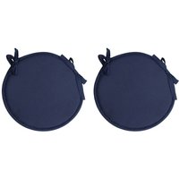 Runde Stuhlsitzpolster, 2 Stück runde wasserdichte Stuhlkissen für den Innen- und Außenbereich im Garten, Esszimmer, Büro, Café, Marineblau Runde Stuhlsitzpolster, 2 Stück runde wasserdichte Stuhlkissen für den Innen- und Außenbereich im Garten, Esszimmer, Büro, Café, Marineblau von TLILY