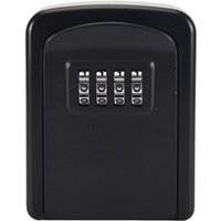 Schlüsselkasten zur Wandmontage, 4-stellige Kombination für wetterfeste Sicherheitsaufbewahrung im Haus, Schwarz von TLILY